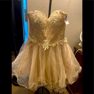 Like New Women’s Formal Creme Sequined Dressed Sz S